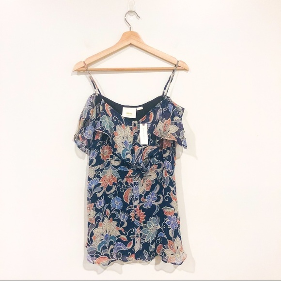 Maeve Mariposa Open-Shoulder Ruffled Floral Top Size 8 NWT - Picture 3 of 16